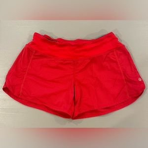 Red Lululemon Speed-Up Shorts